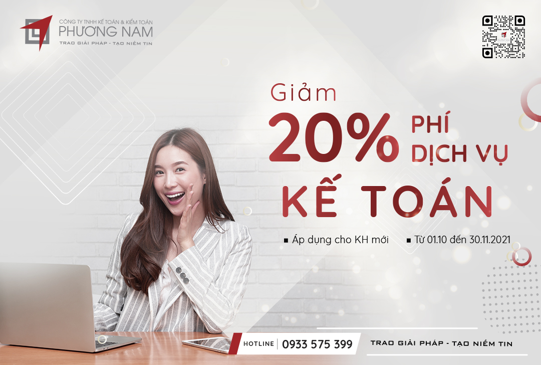 Phương Nam giảm 20% phí dịch vụ kế toán