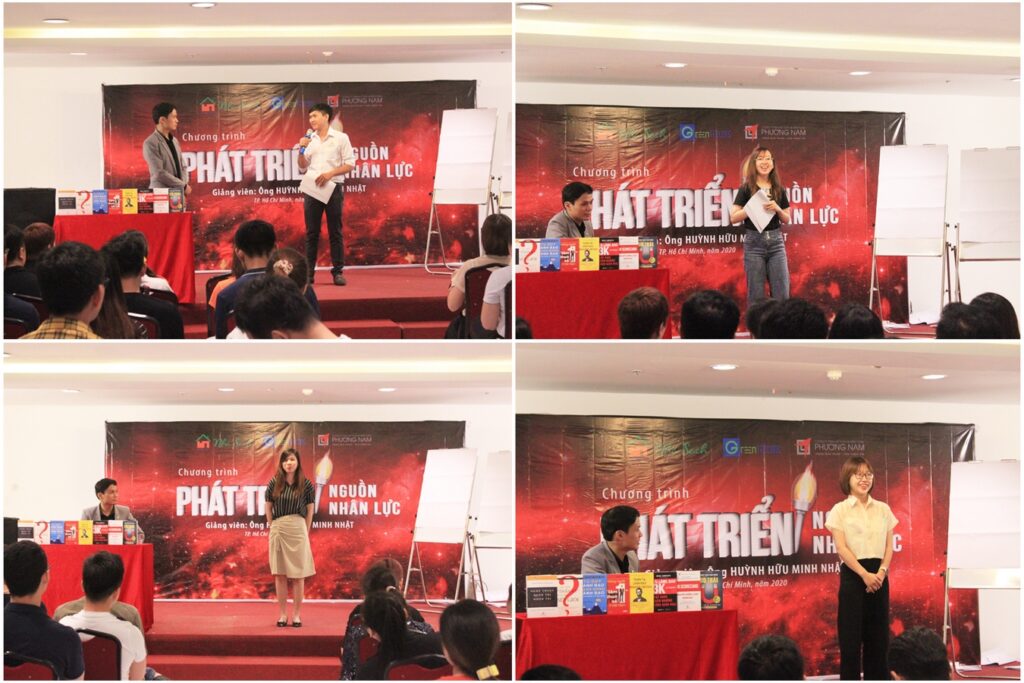 Các cá nhân tập kỹ năng trình bày trước đám đông