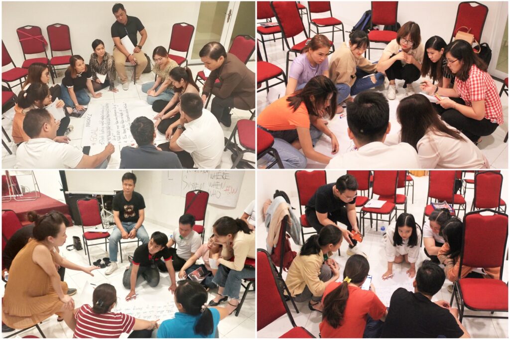 Các thành viên hoạt động nhóm cùng nhau