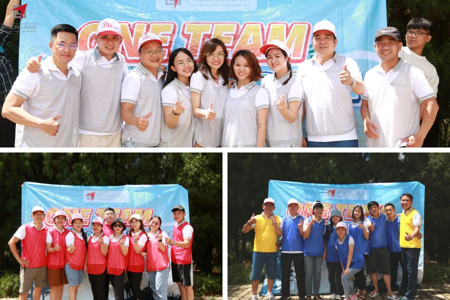 Team building Phương Nam với 3 đội 3 sắc màu đỏ - xanh - xám