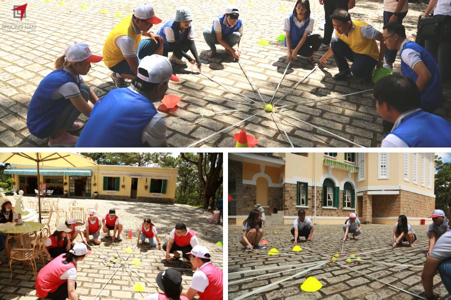 Trò chơi đưa ngọc về rổ đòi hỏi sự đoàn kết của cả đội